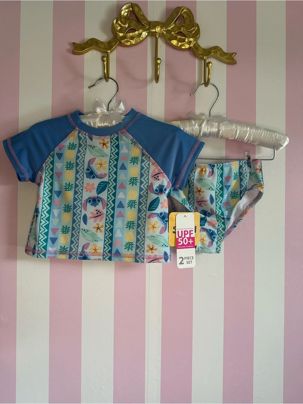 Disney Blue Pineapple & Seal Kids Two-Piece UPF 50+ Swim Set